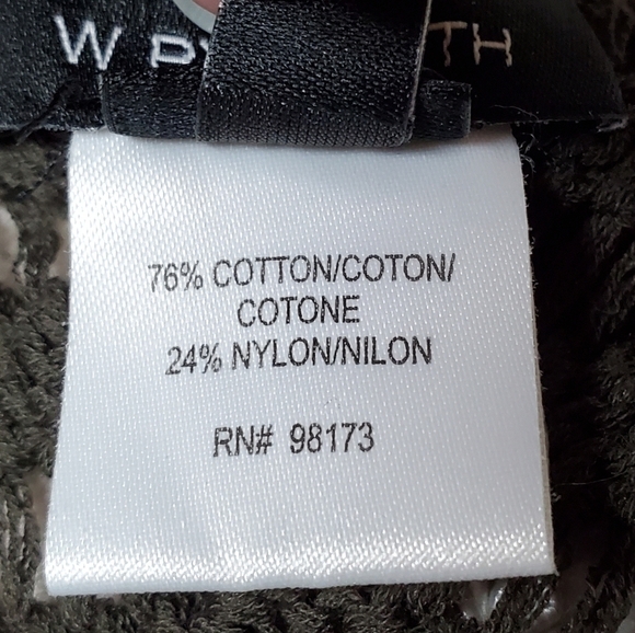 W by Worth Olive Green Open Crochet Knit Plunging Neckline Asymmetric Midi Dress - Picture 14 of 14